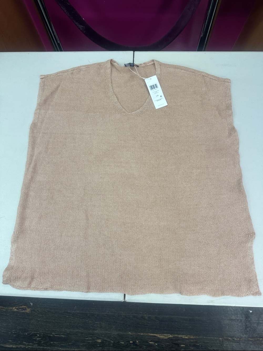 Sleeveless V-Neck Knit Top - Tan NWT Women’s L